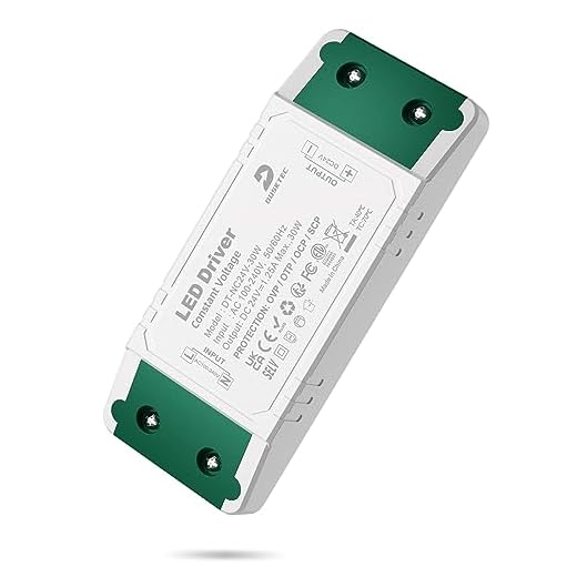 DUSKTEC Trafo 230V auf 24V DC, LED Transformator 24V, LED Netzteil Treiber 30W, AC/DC Schaltnetzteil, Konstantspannungs Niedervolttrafo für MR16 GU5.3 MR11 G4 Lampen Streifen