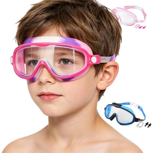 Lunettes de natation enfant sans buée avec protection oreilles