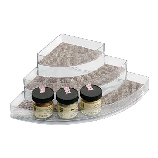 InterDesign Twillo Especiero esquinero con 3 niveles | Para especies para cocinar, etc. | Accesorios cocina almacenamiento en la encimera | Plástico metálico