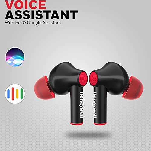 Image of Honeywell Moxie V1000 Truly Wireless Earbuds, Bluetooth V5.0, 2 hrs uninterrupted Music with 10 mins of Charge, Dynamic 10mm*2 Drivers, 200mAh Battery, IPX4 Water Resistance, Voice Assistant Enabled