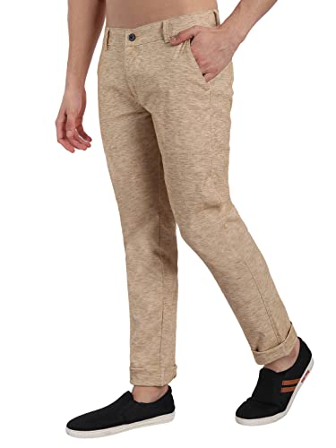Image of Majestic Man Men's Slim Fit Mid Rise Casual Comfortable Trousers