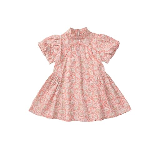 Toddler Girl Chinese Style Mandarin Collar Qipao Dress Cotton Floral Spring
