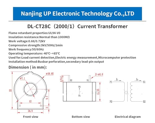 Sensor de corriente toroidal DL-CT28C de 20 A para monitoreo de consumo en placas electronicas 2