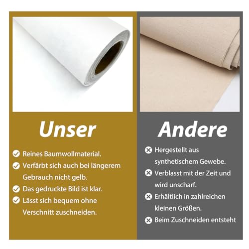 YCBTREE Leinwand auf Rolle 280 g/m², 81cm ×10 m Leinwandrolle Vorgrundiert Malfertig 100% Baumwolle Reißfeste Maltuch für Acryl- & Ölmalerei Künstlerleinwand (81cm × 10m)