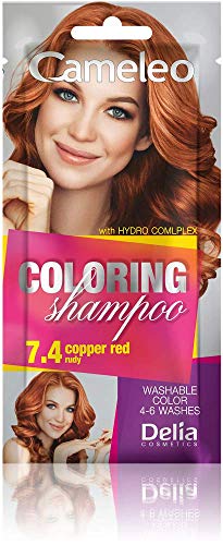 Cameleo - Shampoo Colorante – Copper Red - Aggiornamento del colore facile e veloce ''Tone In Tone''. - Senza ammoniaca e ossidanti – Shampoo in bustina - 40ml