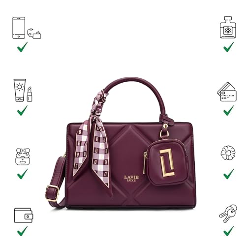 Image of Lavie Luxe Women's Quaro26 Horizontal Small Satchel Handbag | Satchel Bag for Work | Ladies Purse | Stylish Shoulder Bag | Gift For Women