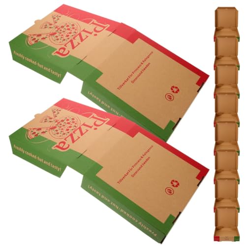 HOLIDYOYO 10pcs Pizza Storage Containers 8in Square Paper Pizza Box Portable Packaging for