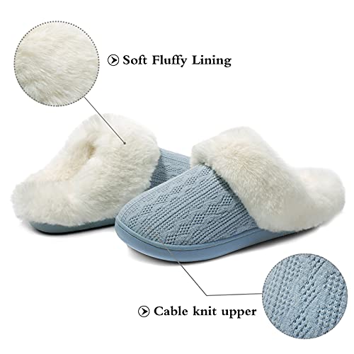 Womens Cozy Fuzzy Plaid House Slippers Memory Foam Slip on Indoor Outdoor2