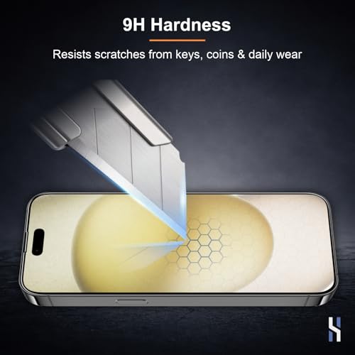 Image of Matte Tempered Glass for iPhone 15 | iPhone 16 (2026 Edition) Military Grade 9H Screen Guard, Anti-Scratch, Shatterproof, Edge-to-Edge Full Coverage