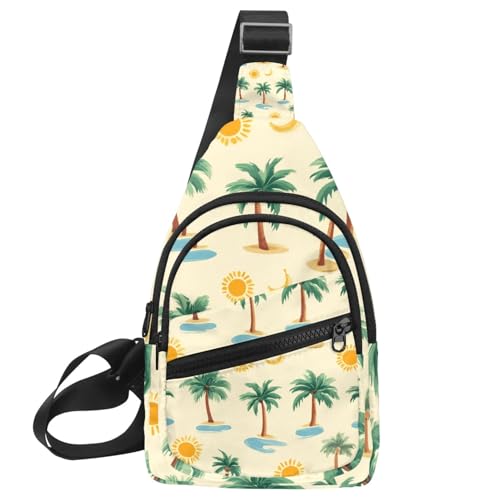Sac à dos à bandoulière pour voyage et randonnée au motif soleil