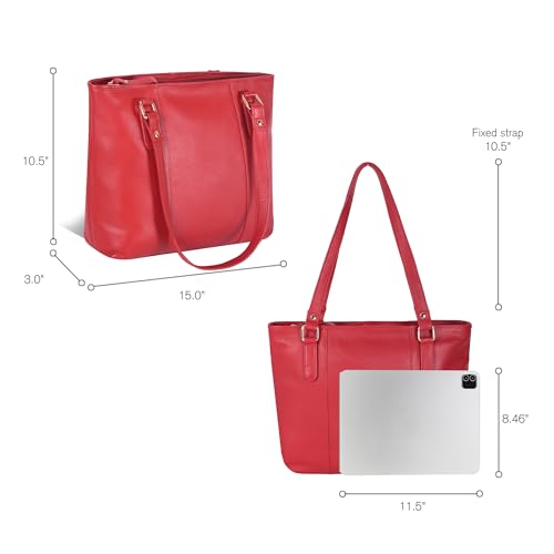 Image of Leather Purse For Women - Real Leather Tote For Women - Ladies Shoulder Handbag For Work, Travel, Casual Use