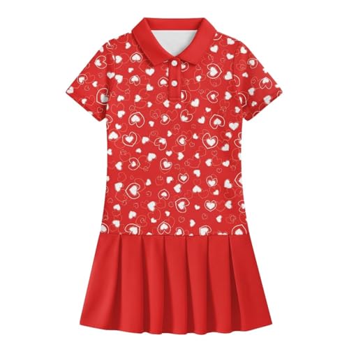 Girls Uniform Dress Back to School Tennis Outfits Short Sleeve Pleated Dress for 5-14 Years4