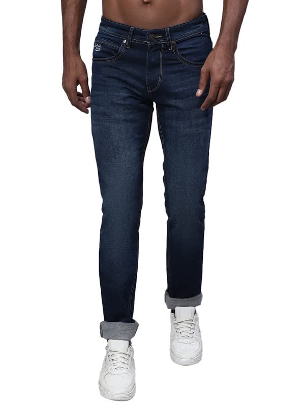 cantabil Men Blue Cotton Regular Fit Casual Jeans (P_MDNM00375_DARKMERCERISED)-picture-33