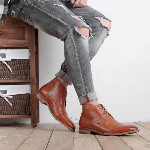 Image of Arkbird Chukka Boots for men, Grainy Leather Lace-up Ankle Boot Fashion and Comfort Casual Oxfords