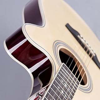 MEIeynt Guitare Acoustique 40" pour débutant Adulte Adolescent Pleine Taille Guitarra Acustica avec Sac de Transport, accordeur, médiators, Cordes, capodastre, Tissu, Sangle Main Droite - Naturel – Image 6