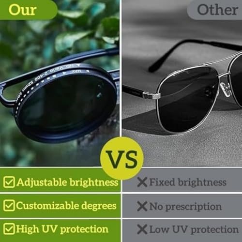 Adjustable Tint Polarized Round Sunglasses, 1-9 Gears Adjustable Photochromic Sunglasses with Built-in ND Filter3