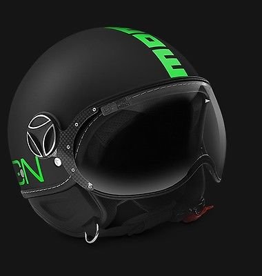 Nuevo CASCO MOMO DESIGN FIGHTER MOD. 2016 negro Frost Verde FLUO TG M