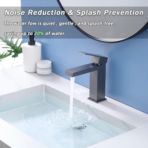 Robinet mitigeur de lavabo carré sans fuite avec flexibles inclus