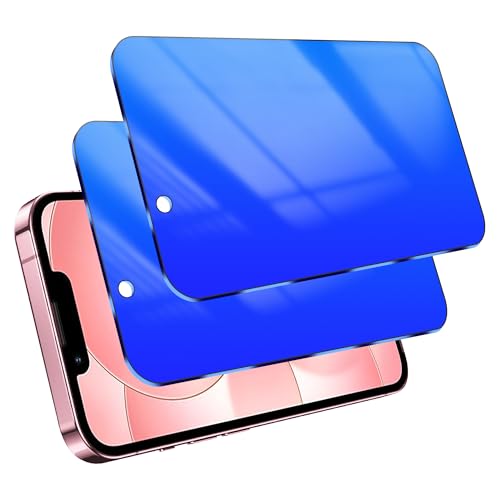 Image of 2 Pack Privacy Screen Protector for iPhone 17e / iPhone 16e Anti-Spy Tempered Glass Anti-Bluelight Gradient Colorful Anti-Scratch Easy Installation Frame Full Coverage (6.1 inch Blue)