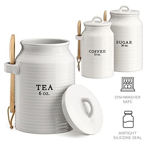 Barnyard Designs Coffee Tea Sugar Canister Set