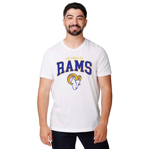 FOCO Los Angeles Rams NFL Mens Classic Arched Logo T-Shirt - White - L