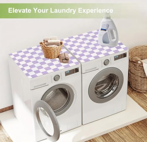 Image of Homecloud Non-Slip Washing Machine Mat - Durable Waterproof Protective Cover for Washer & Dryer, Dust-Resistant Mat Ideal for Laundry Room & Kitchen Appliances (Purple)