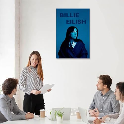 Yuangoes Póster de Billie de Eilish Music Retro Vintage Cover Music Pósteres musicales para habitación, lienzo estético, arte de pared, decoración de dormitorio, 20 x 30 cm