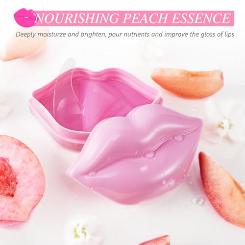 ARCHIDATE Lippenmaske - Lippenmaske Pads - Collagen Feuchtigkeit Lippenpflege Mask - Anti Falten Reduzieren Feine Linien Lippenpeeling Lippen Maske - Lip Masken Beauty (ROSA)