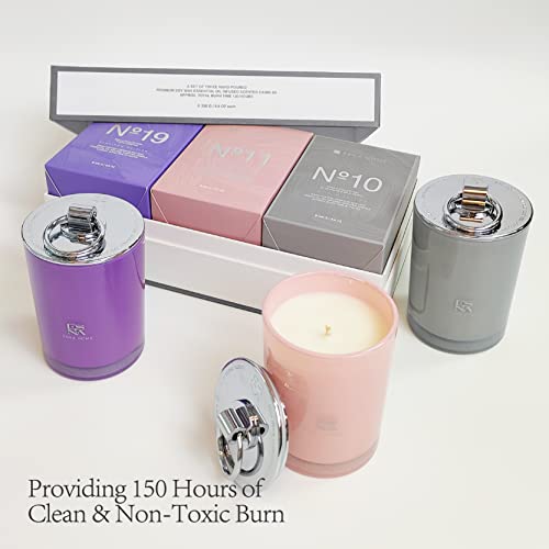 Esna Home Luxury Trio Sliver Gift Set | 3 Full-Size Aromatherapy All Natural Soy Scented Candle | 150H Hours Long Clean Burn |Housewarming Gifts For Women | Packed To Perfection | Home Decor Gifts #TOP6