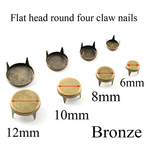 Pro Bamboo Kitchen 120Pcs Four-Jaw Diy Flat Head Round Claw Nail 6/8/10/12Mm Flat Rivet Shoes Hats Clothes Accessories For All Kinds Of Leather Crafts #TOP2