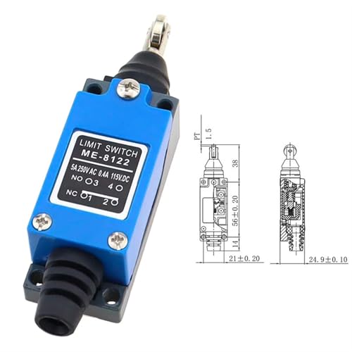 Interruptor de límite ME-8122 con actuador de émbolo de rodillo paralelo momentáneo 3