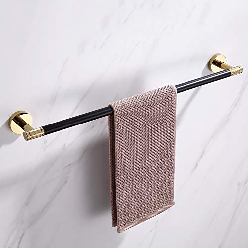 Githtra Towel Rack, Bathroom Towel Rack Set, 4-Pieces Pure Copper Bath Hardware Set, With Towel Bar, Towel Ring, Toilet Paper Holder, Robe Hook, Easy Wall Mounted #TOP1