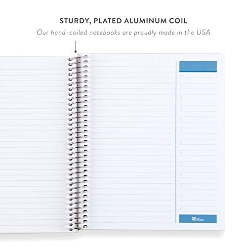 Erin Condren 8.5" X 11" Spiral Bound Productivity Notebook - Mid Century Circles. 160 Lined Page & To Do List Organizer Notebook. 80Lb Thick Mohawk Paper. Stickers Included #TOP2