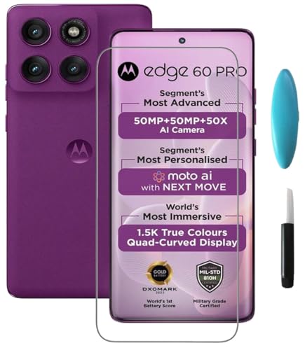 Image of HYPER Edge to Edge Tempered Glass for Motorola edge 60 Pro with Installation kit (BLACK) (Pack of 1)