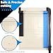 Qcdou Paper Cutter A4, Guillotine Paper Cutting Board, 12 Sheets Capacity, Heavy Duty Paper Trimmer with Safety Guard, Paper Guillotine for Cardstock, Photos, Office, Classroom, Scrapbooking - Blue