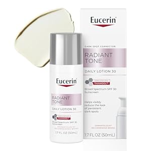 Eucerin Radiant Tone Daily Face Lotion with SPF 30, Dark Spot Corrector with Thiamidol, Face Moisturizer Helps Visibly Reduce the Look of Persistent Dark Spots, All Skin Types, 1.7 Fl Oz Bottle