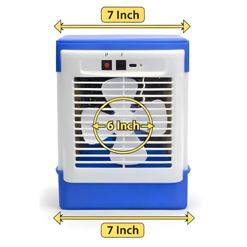 Image of Drumstone 𝟏𝟓-𝐘𝐞𝐚𝐫 𝐋𝐨𝐧𝐠-𝐋𝐢𝐟𝐞 𝐖𝐚𝐫𝐫𝐚𝐧𝐭𝐲 Rechargeable Mini Air Cooler 2-3 Hours Battery Backup, High Speed Airflow, Dual Speed Control, USB Charging Compact Cooling for Home.