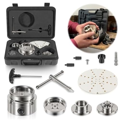 4-Inch Self-Centering Wood Lathe Chuck for Nova, 1" x 8 TPI Thread with 3/4" x 16 TPI Adapter, 4-Jaw Wood Turning Chuck Set