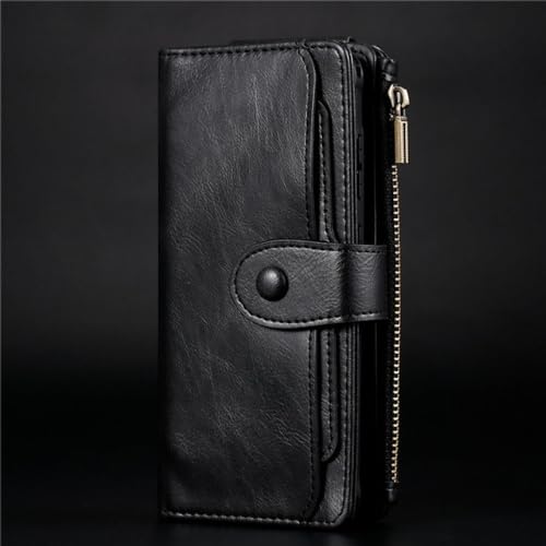 Protection Samsung Galaxy Note 20 en cuir noir zippé anti-chute et perte de carte