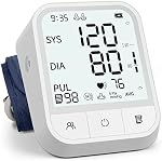 Blood Pressure Monitor Automatic Upper Arm Bp Machine for Home Use | Large LCD display, 2×99 memory, Adjustable cuff, Storage bag included, Tensiometre arterielle