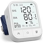 Blood Pressure Monitor Blood Pressure Machine Automatic Upper Arm Adjustable Cuff with Large Backlit Display, 2 * 99 Memory Blood Pressure Monitors for Home Use with Storage Bag