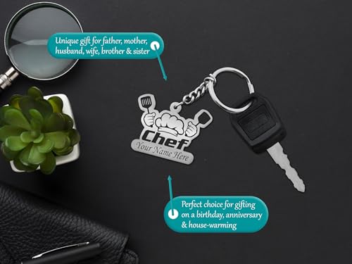 Image of SAVRI Personalized Keychain with Customized Name Engraving | Stainless Steel Round Professional Keychain