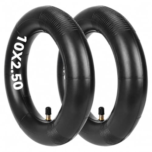 Satgoo Cámara de Aire Patinete Eléctrico 10x2,50, 2 MM Engrosada, Válvula Recta, 10 pulgadas Cámara de Aire para Ninebot G30 G30P G30LP/Kugoo M4 M4Pro/Soflow So4 Pro, Neumático de Repuesto 60/70-6,5
