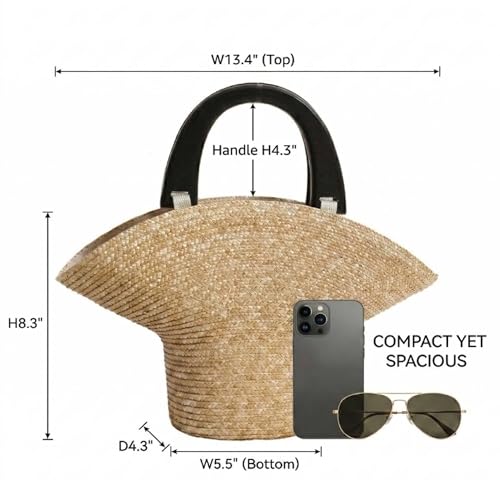 Bolso de verano tejido en forma de sombrero para mujer miniatura 5