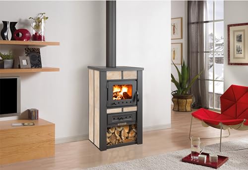 Kaminofen bis 1000 Euro Protermo Alpina Ceramic Beige mit Schamottstein