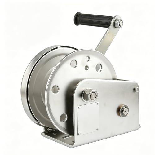 Treuil manuel en acier inoxydable 1200 lb avec frein autobloquant et cable de 10m