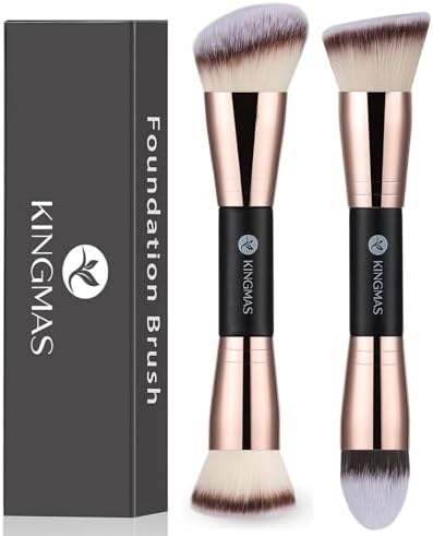 KINGMAS 2Pcs Foundation Brushes, Premium Bronzer Contour Makeup Brush
