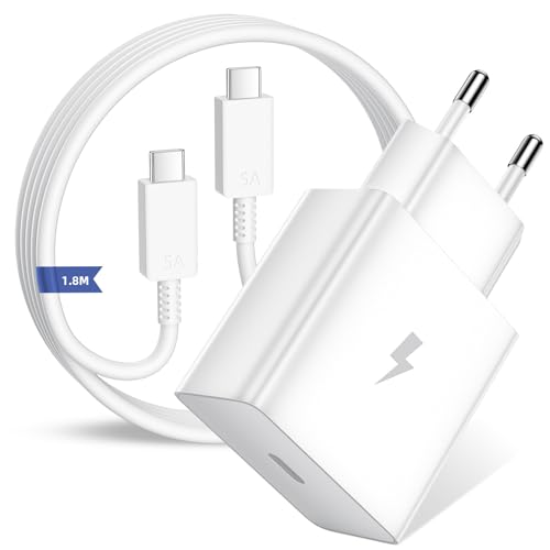 Cargador USB C 60W ACAGET con cable de 1.8m para Samsung S26 Ultra y Galaxy S25 S24 A56 Tab S11