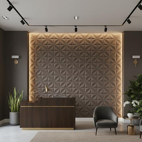 Image of Kayra Decor PVC Panel for Wall Butterfly Design Magnum Brown Color 19.7 inch x 19.7 inch (Pack of 18) - Covers 48.51 Sq. Ft.