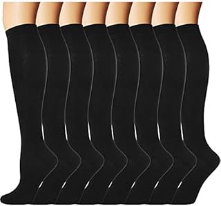 Double Couple 8 Pairs Compression Socks Men Women 20-30 mmHg Knee High Medical Compression Stockings for Nurses Pregnancy